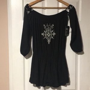 Off The Shoulder Long Sleeve Romper